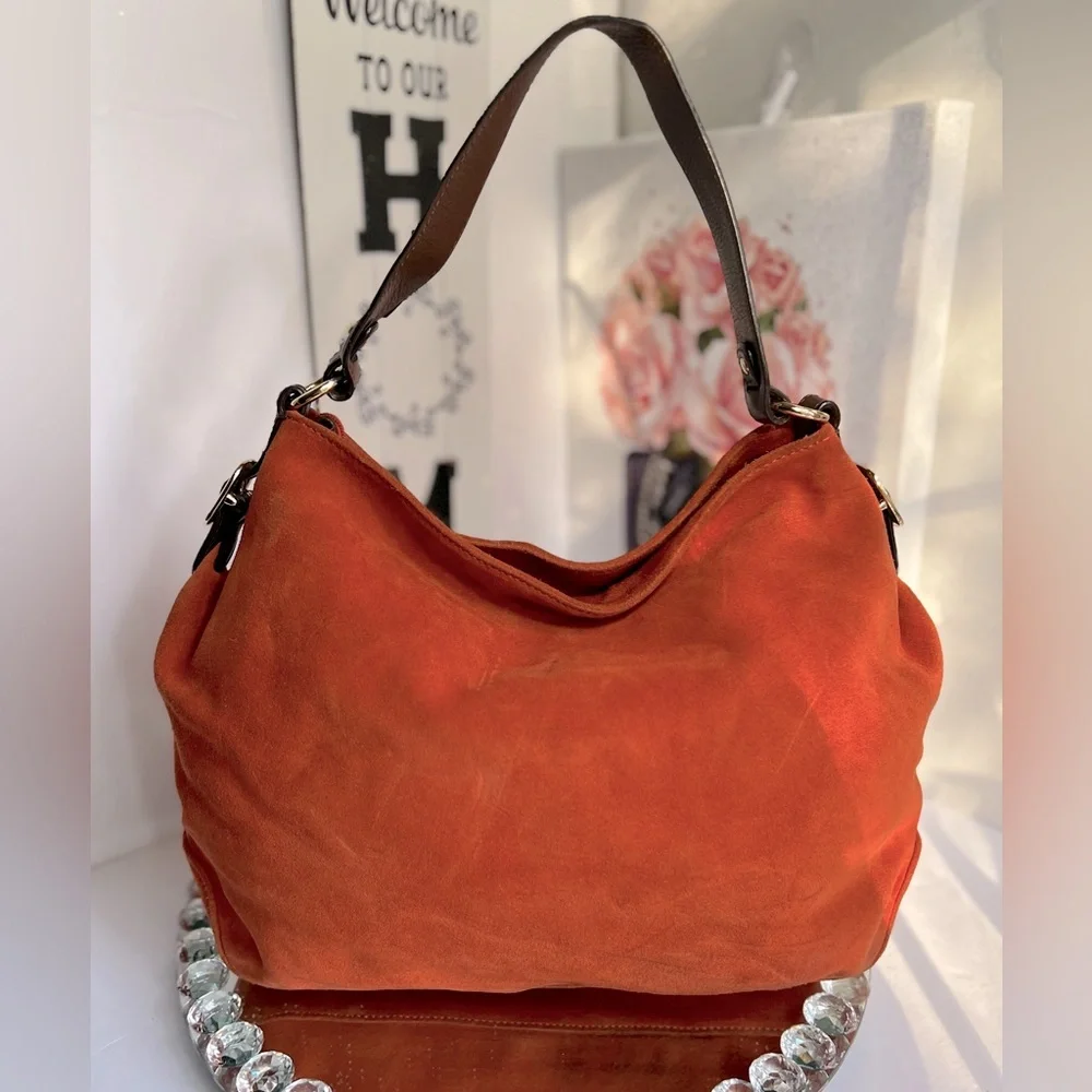 Michael Kors vintage Orange Suede Hobo Bag